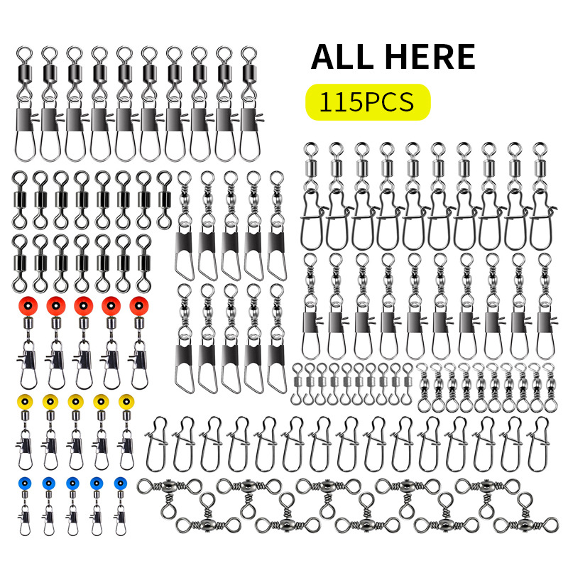 Freshwater Fishing Kit - 115pcs Kit Konektor Swivel Pancing dengan