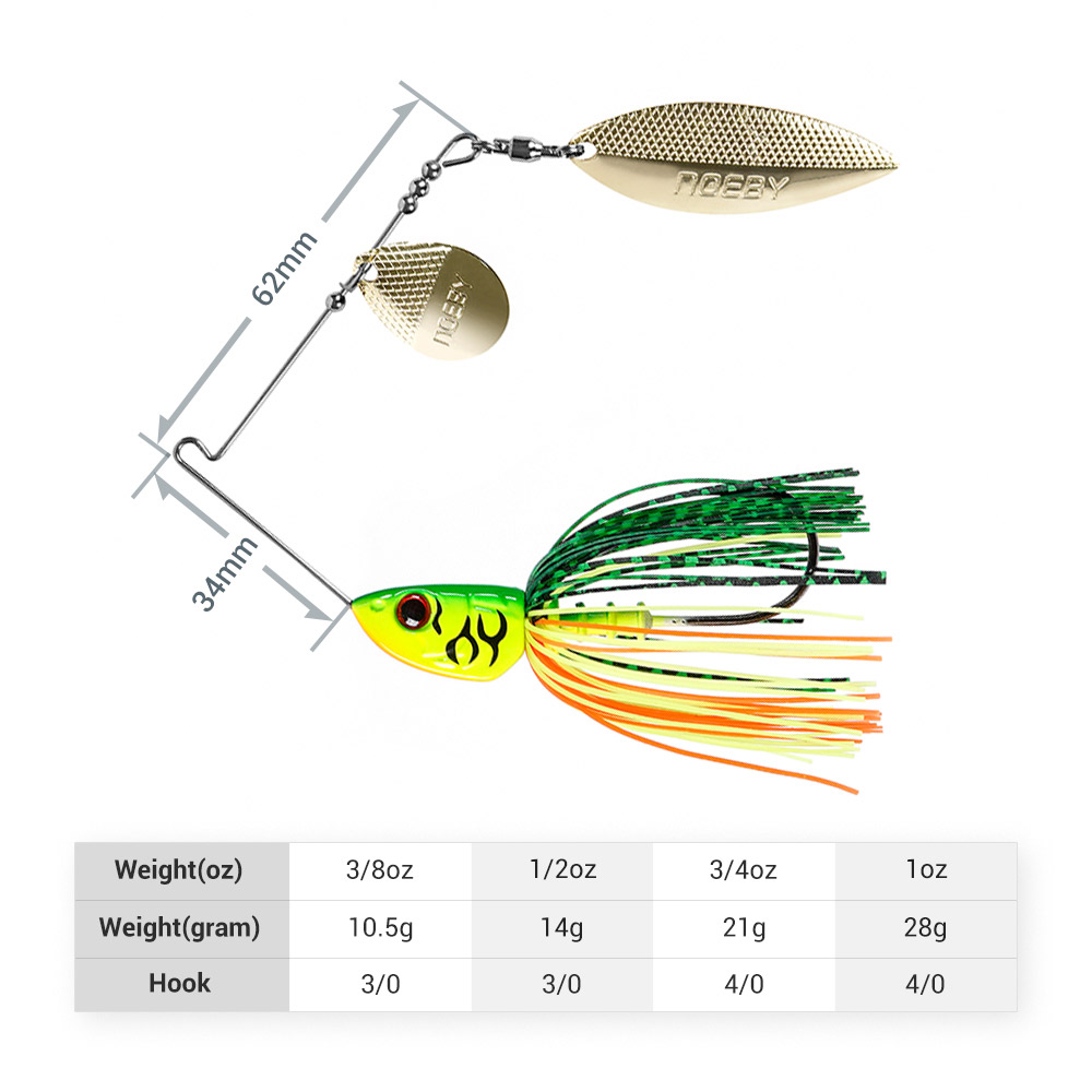 Noeby Spinnerbait 10.5G 14G 21 - Jig Head Lure ulasan dan harga
